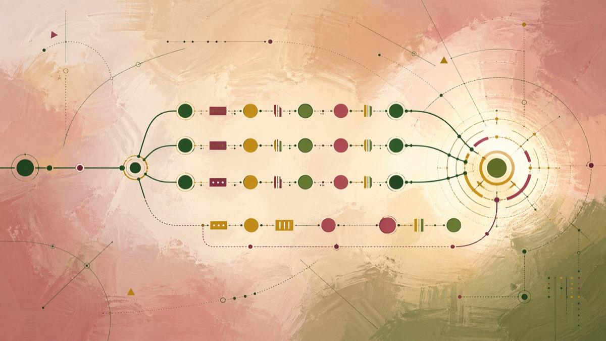 Manufacturing facility with interconnected data flows representing process mining applied to production and testing workflows